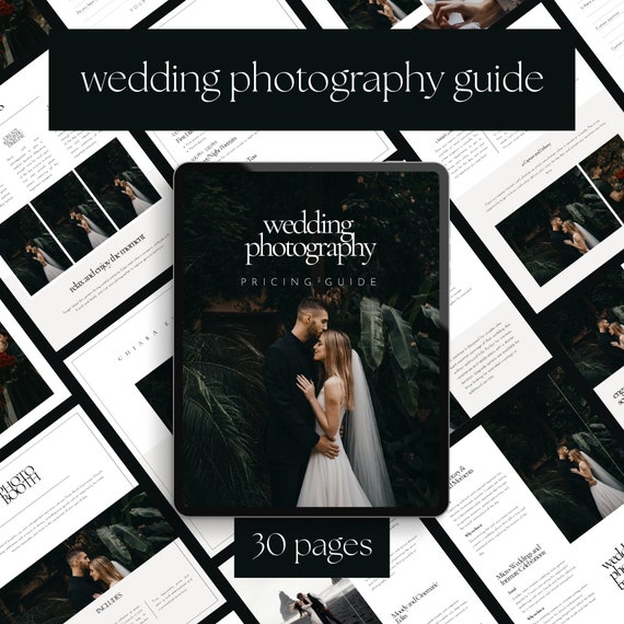 Editable Wedding Photography Guide, Pricing, Templates (Canva, 30-Page)