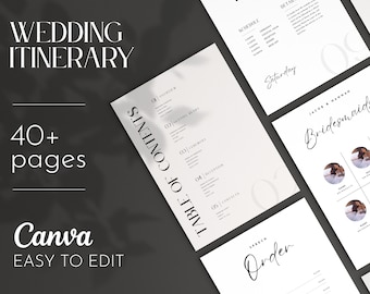 Wedding Itinerary Template, Bridal Weekend Guide, Infographic Wedding Binder, Catholic Wedding Planner, Wedding Timeline, Wedding Program