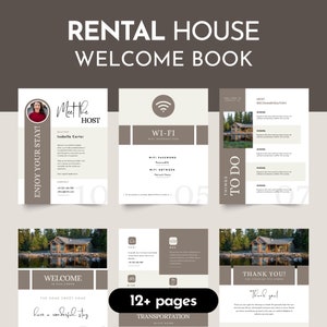 Vacation Rental Welcome Book Template | Editable Guest Information Binder | Printable House Manual for Short-Term Rentals
