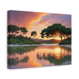 Scenic Matte Canvas Wall Art, Landscape Decor for Home, Nature Artwork, Gift for Nature Lovers, Sunset Canvas Print