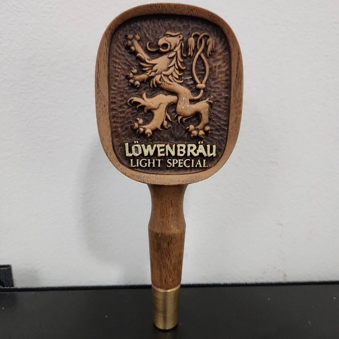 Vintage Lowenbrau Light Wood Special Beer Tap Handle Lion Etsy