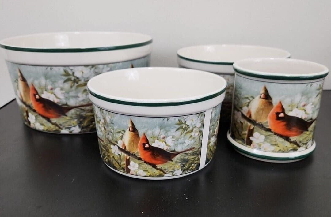 Tone World Hautman Brothers Canister Set Birds Cardinals Food Storage ...