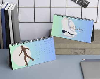 2024 Calendar Figure Skating Desk Calendar Monthly Desk Calendar Christmas Gift Ice Skating Calendar 2024