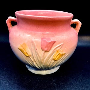 Vintage Hull Sueno Tulip Jardiniere  Pink USA Pottery