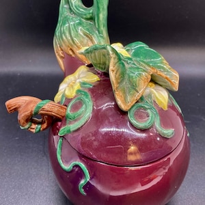 Fitz and Floyd Vintage Egg Plant Sugar Bowl