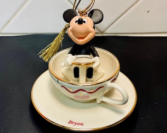 Vintage Lenox Disney Mickey Ornament   A Ride With Mikey   Personalized