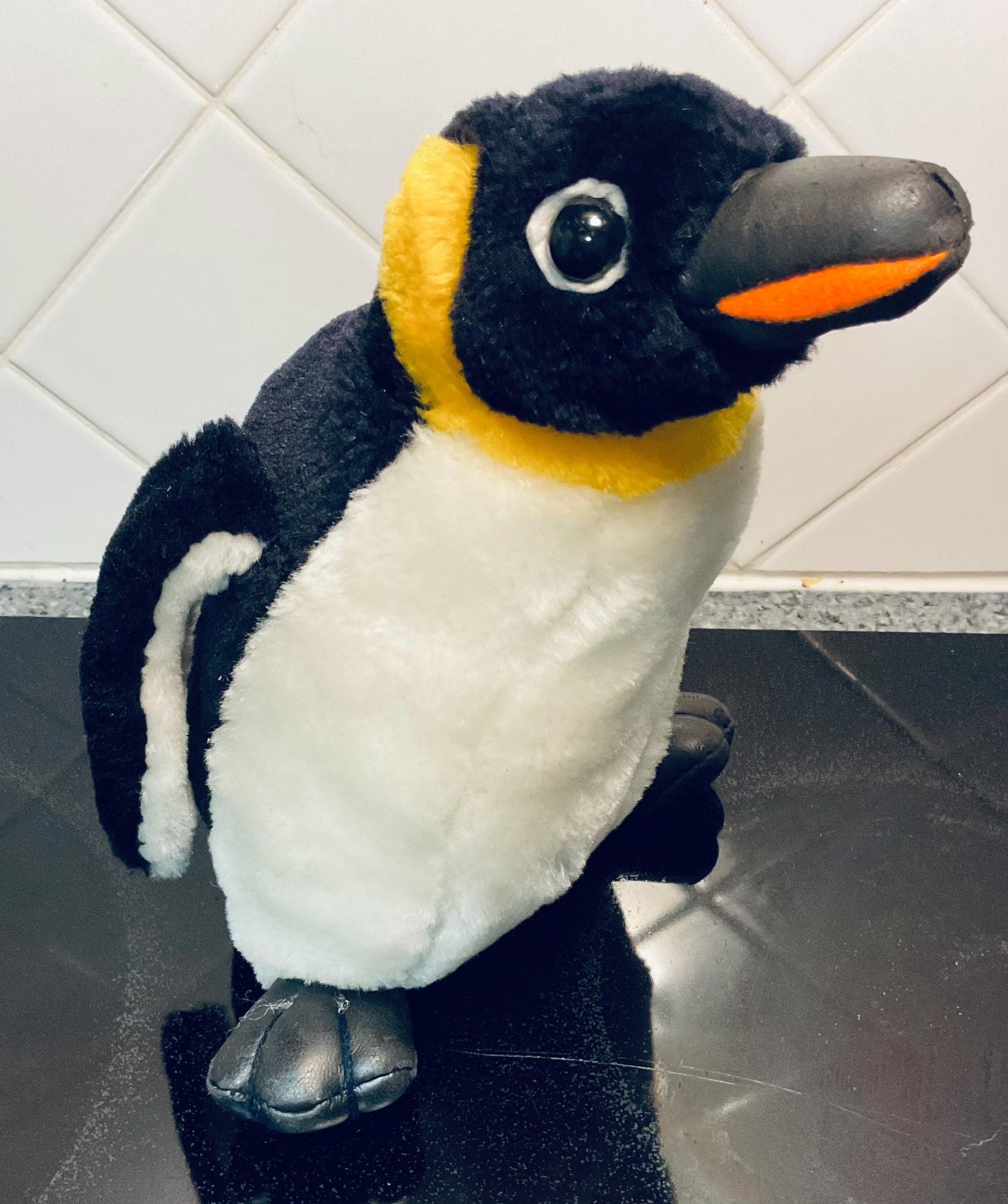Vintage Emperor Penguin Plush Black White Faux Leather Feet & Bill 