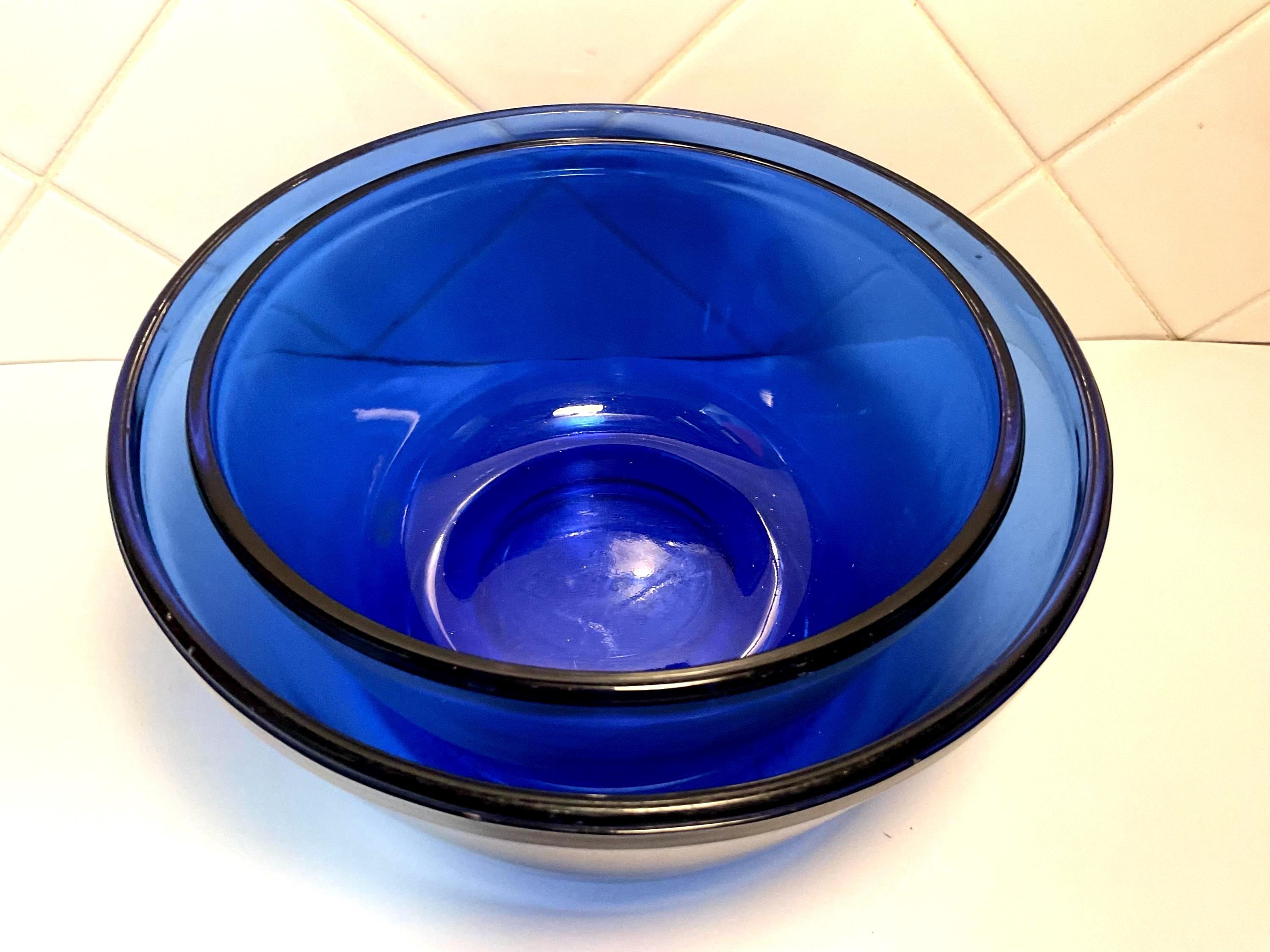 Anchor Hocking Cobalt Blue Mixing Bowls - Etsy