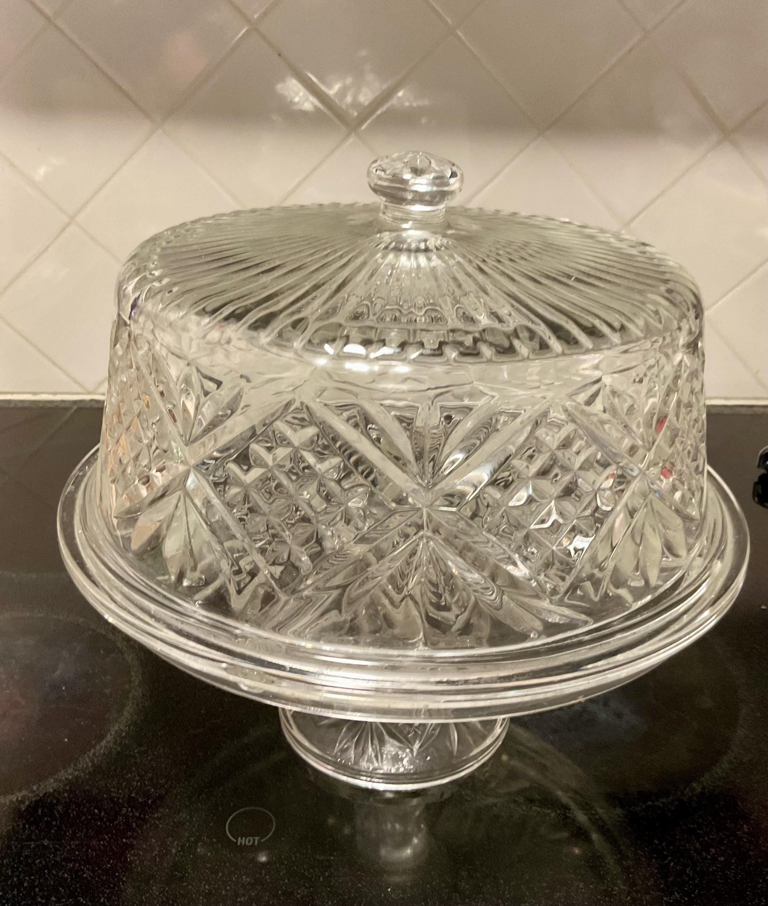 Shannon Crystal Pedestal 4 in 1 Cake Plate With Dome Cover Etsy
