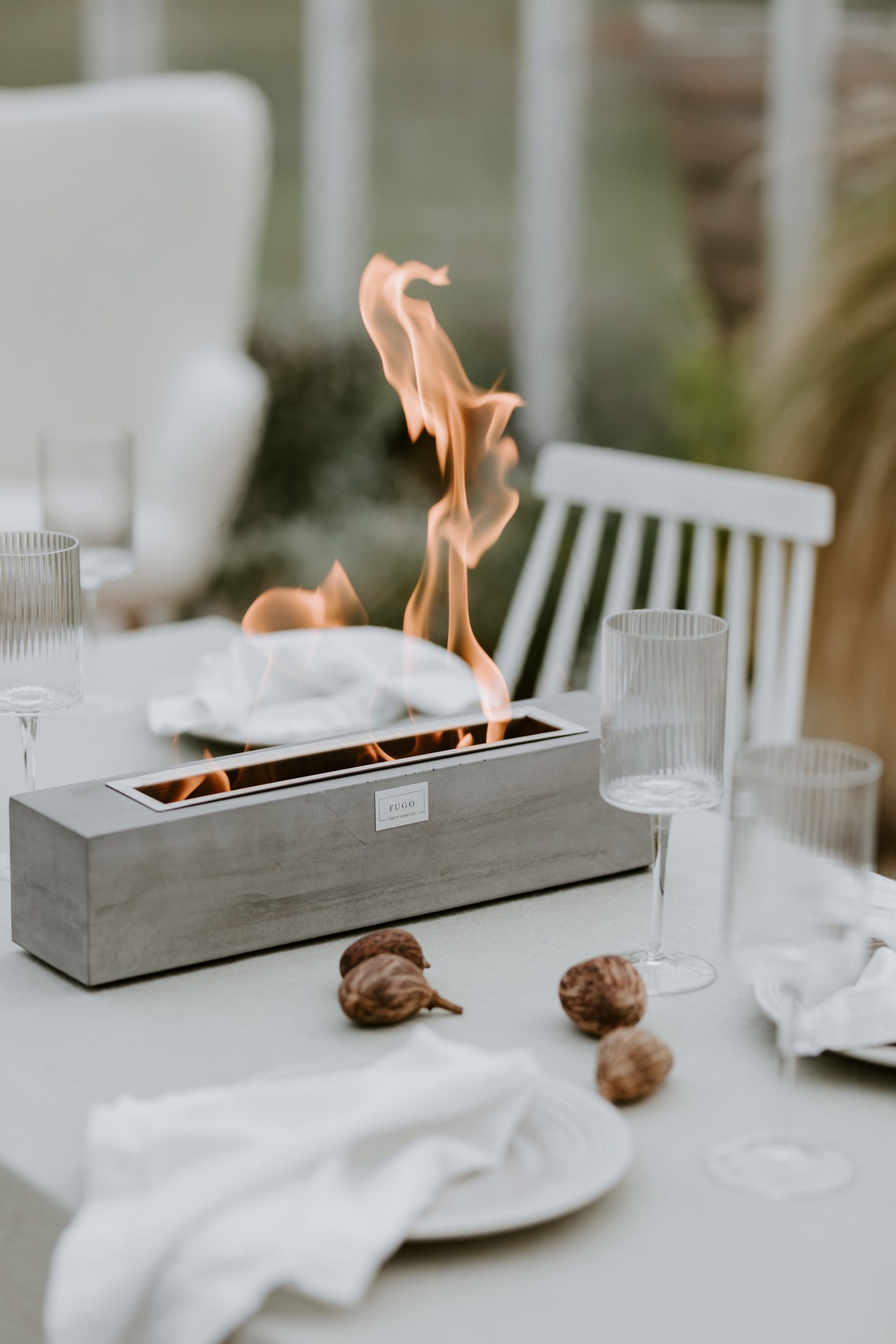 Fugo Biofireplace Concrete Tabletop Fireplace Indoor Etsy