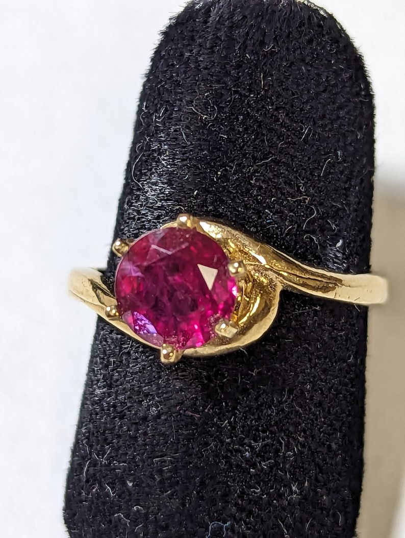 14K Gold Ruby Ring - Etsy