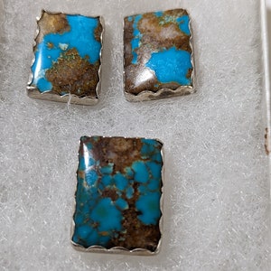 Royston Turquoise Earrings and Pendant Set in Sterling Silver-Handmade