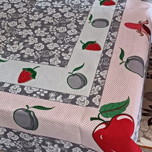 Table Cloth traditional Poruguese green color with fish print,Serdinha Verde, white with blue, festive red (Multiple Sizes)