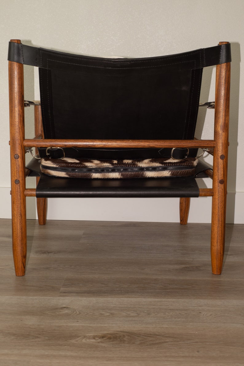 Zebra Hide and Leather Safari Chair Etsy