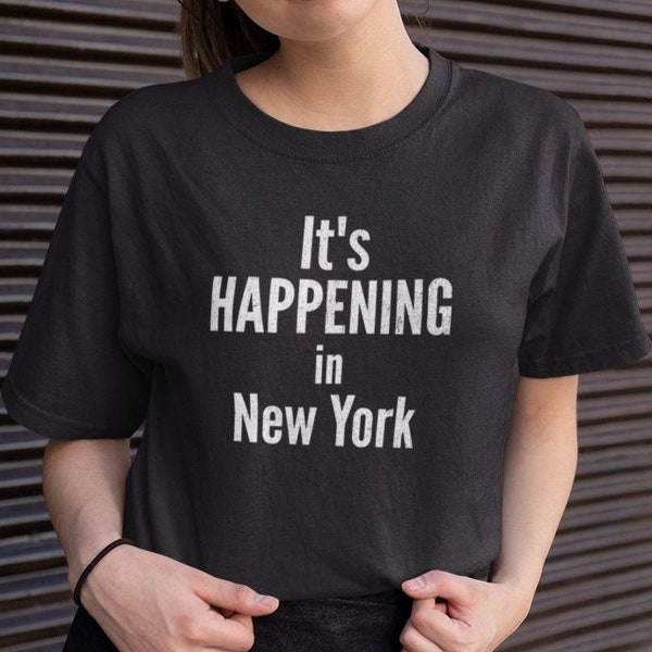 It's Happening in New York Tshirt (Black/Navy/Dark Heather) Retro NYC Shirt, New York City T-Shirt