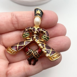 Vintage Joan Rivers Enamel Russian Dancer Figural Brooch