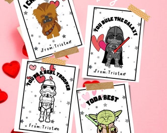 Star Wars Valentines, Personalized Valentines, Valentines, Kids Valentines, Friend Valentines, school valentines, editable, instant download