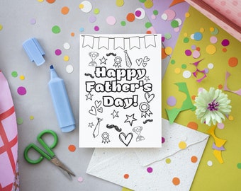 Biglietto per la festa del papà, questionario per bambini, pagina da colorare, compila gli spazi vuoti, questionario tutto sul papà, biglietto fai da te per la festa del papà
