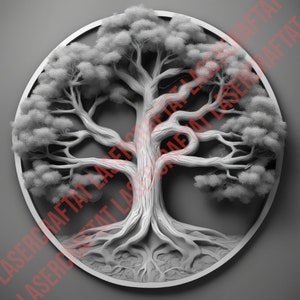 Laser File Laser engraving PNG Yggdrasil Laser file Lightburn Glowforge ready Digital file Tree of life Tree of life
