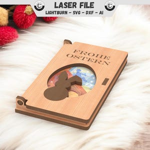 Laser Cut File Easter Geldgeschenk Frohe Ostern Geschenkverpackung Laserdatei Personalisierbar SVG Datei DXF Ai Digitaler Download