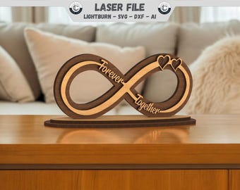 Laser Cut File Unendlichkeitszeichen Hochzeit Valentinstag Geschenk Love Personalisiertes  SVG Digitale Datei Valentinstag Sofort Download