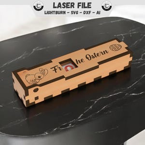 Ostern Laser Cut File Duplo Box Laserdatei Laserdatei Praline Geschenkbox Frohe Ostern Box Geschenkidee SVG DXF  Ai 4mm Glowforge Ready