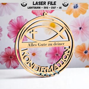 Fichier laser pour cadeau de confirmation, fichier découpé au laser pour cadeau de confirmation, fichier de découpe SVG pour cadeau de communion, modèle laser DXF