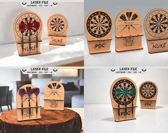 Dart arrows holder organizer laser file set of 3 dart holder wall mount laser cut file SVG cutting file laser cut file 3 mm 4 mm DXF file