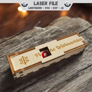 Duplo Box Laser Cut File Frohe Weihnachten Laserdatei Praline Geschenk Verpackung Weihnachtsgeschenk SVG Datei DXF  Schnittdatei Download
