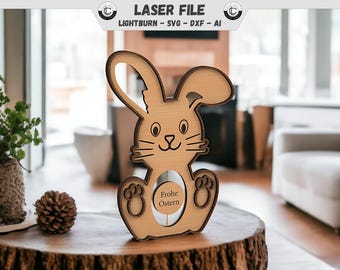 Easter laser file Easter bunny decoration laser cut file Easter decoration to give away Easter nest laser file SVG File DXF Ai Glowforge Ready