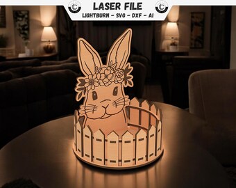 Easter basket laser file Easter nest laser file Easter gift Easter bunny box SVG file Easter gift Easter egg 4 mm DXF 3 mm File Glowforge Ready