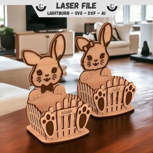 Osterkorb Laser Datei Ostern Laserdatei Ostergeschenk Osterhase Kiste SVG Datei Oster Nest Geschenk Osterei 4mm DXF File Glowforge Ready Ai