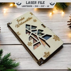 Coffret cadeau de Noël en argent découpé au laser Coffret cadeau de Noël en argent découpé au laser