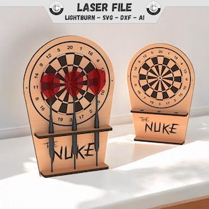 Dart pijlen houder organizer laser bestand dart houder muurbevestiging laser gesneden bestand SVG snij bestand laser gesneden bestand 3 mm en 4 mm DXF bestand
