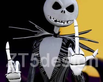 Jack Skellington Flip Off | Lab Quality Print on Thick Stock | Original Design