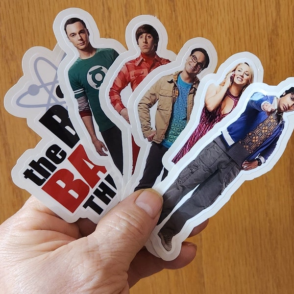 Large Big Bang Theory Stickers | Sheldon Leonard Penny Raj Howard | High Quality glossy Vinyl | Easy Peel | Laptops and Water Bottles