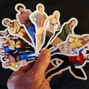 Big Bang Theory Stickers | Sheldon Leonard Penny Raj Howard Bernadette Amy | 8 Easy Peel Stickers | Laptops and Water Bottles