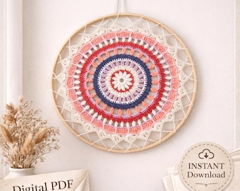Crochet Mandala Wall Hanging Pattern, Beginner Friendly (PDF Pattern)