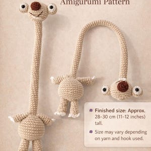 Luiaard Sid amigurumi-haakpatroon | Eenvoudige sleutelhanger (pdf-download, Amerikaanse voorwaarden)
