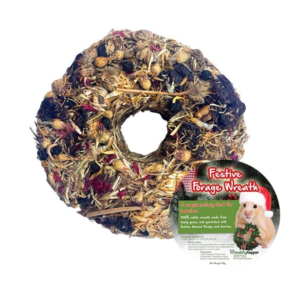 Edible Christmas Wreath Treat for Hamsters, Guinea Pigs and Rabbits