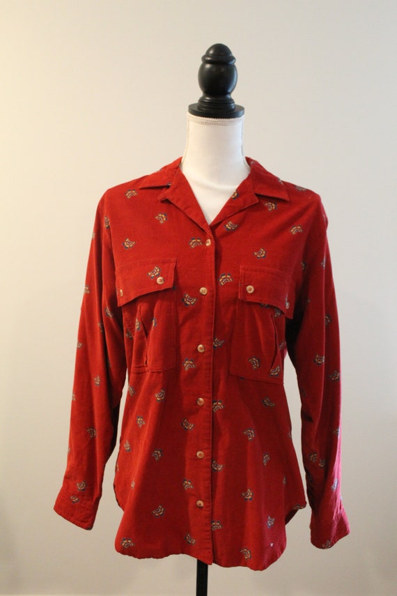 J. Christopher Vintage Christmas Corduroy Button D