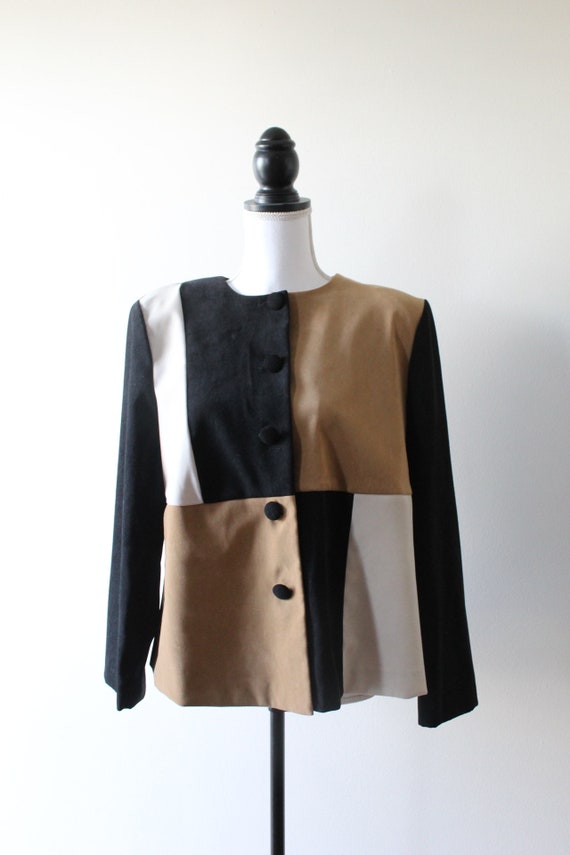 Korea Black, Brown, and Beige Vintage Blazer - image 1