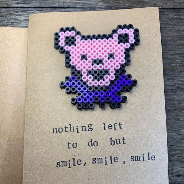 Grateful Dead Dancing Bear Pink, Valentine's, Sweetest, Love, Wedding "Smile, Smile Smile", 3D perler