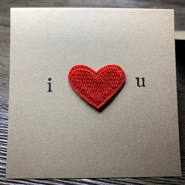 I HEART YOU Valentine Card, Sweetest Day, Love, Mini Card, Set of 6 or Single