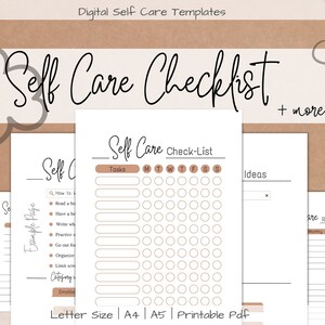 Self Care Planner Sheets|Self Care Checklist|Digital Planner|Mindfulness Planner|Self Care To Do List|Habit Tracker|Self Care Tracker