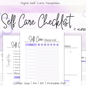 Self Care Planner Sheets|Self Care Checklist|Digital Planner|Self Care To Do List|Mindfulness Tracker|Self Care Tracker|Self Care Kit