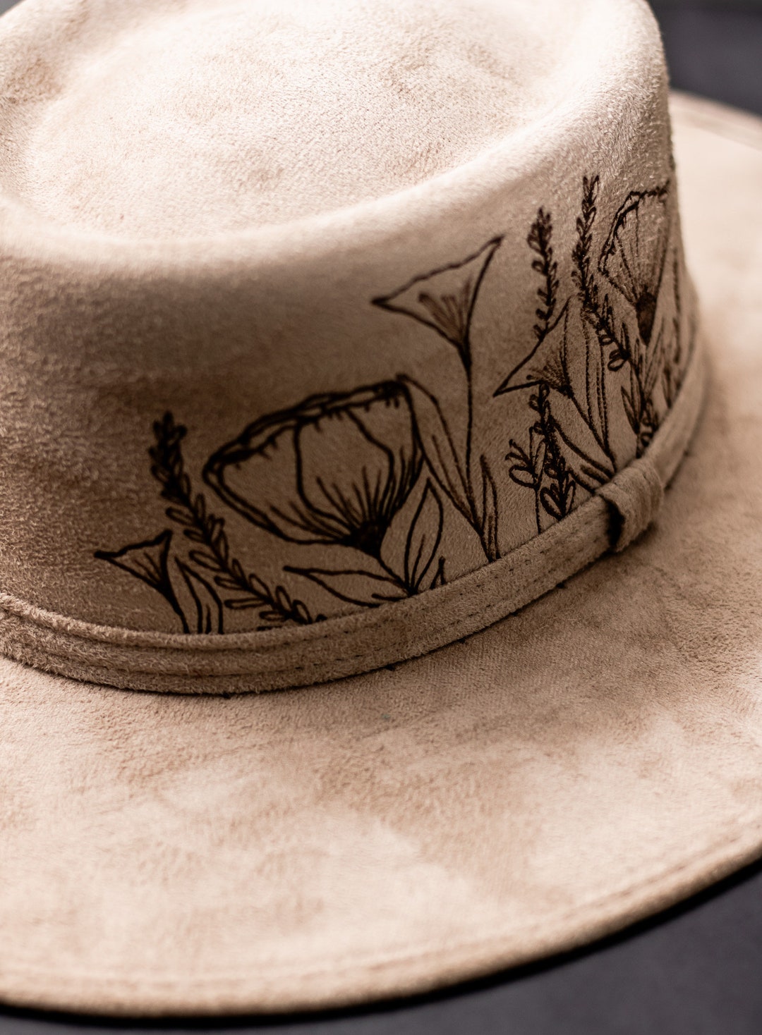 suede wide brim hat