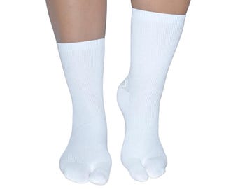 Calcetines Tabi de algodón peinado suave y sencillo - 3 pares transpirables, antifricción y alta elasticidad