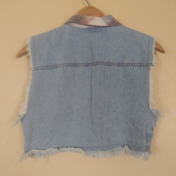 Vintage 90's Enchante Cropped Denim Vest Women's … - image 6