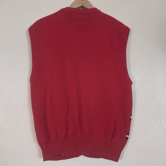 Vintage Koret Red Farmhouse Scene Sweater Vest Wo… - image 2